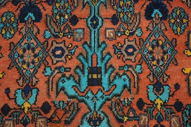 Vintage Handmade Wool Traditional 10' Runner Rug 3x10 ft Hallway Orange Carpet gallery