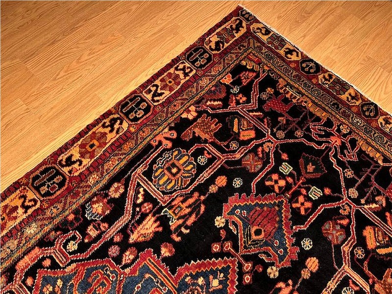 5x9.2 Hand Knotted Vintage One Of A kind Village Made Natural Wool Pictorial Rug gallery