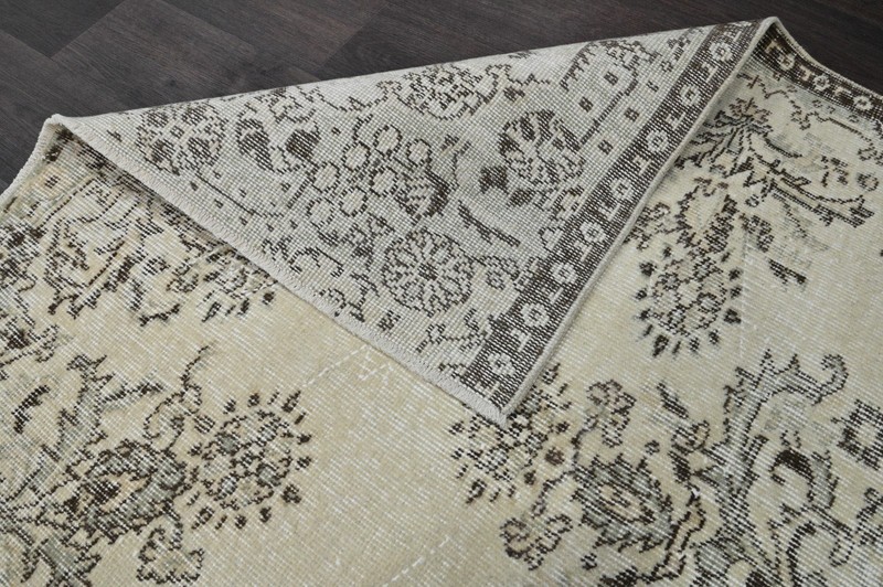 Oushak Turkish Vintage Rug 4x7 Kilim Rug Anatolian Handmade Boho Decor BEIGE gallery