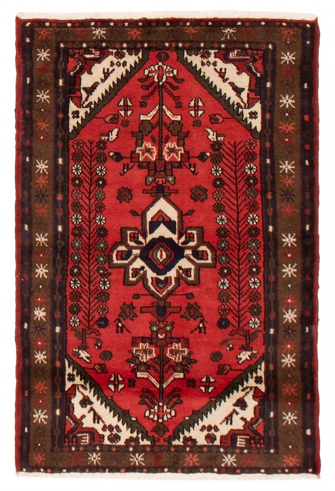 Vintage Traditional Hand-Knotted Area Rug 3'2" x 4'8" Oriental Wool Carpet