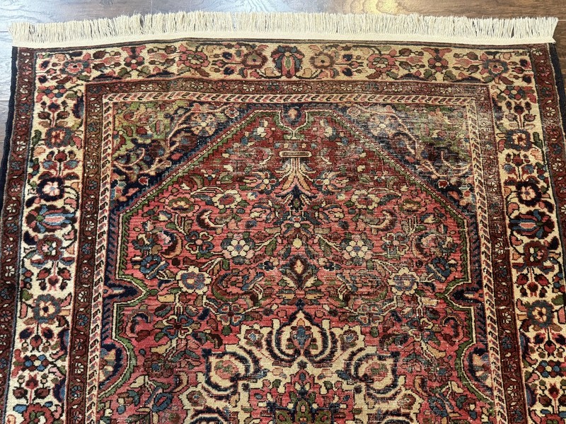 Antique Per'sian Malayer Rug 4.7 x 6.6 Tribal Rug 1920s Carpet Light Red gallery