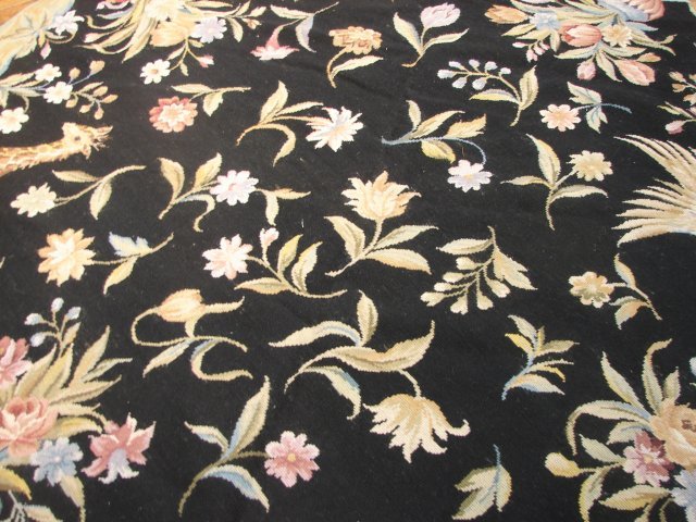 Round Needlepoint Hand-Woven 6x6 Nature Wildlife Modern Area Rug PIX-10333 gallery