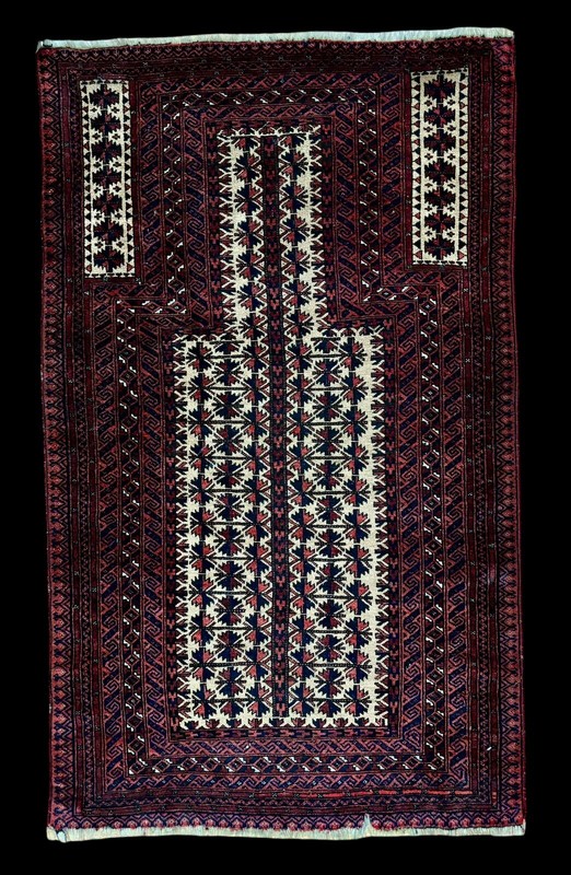 Traditional Vintage Hand-Knotted Carpet 3x5 Burgundy Brown Tan Wool Prayer Rug gallery