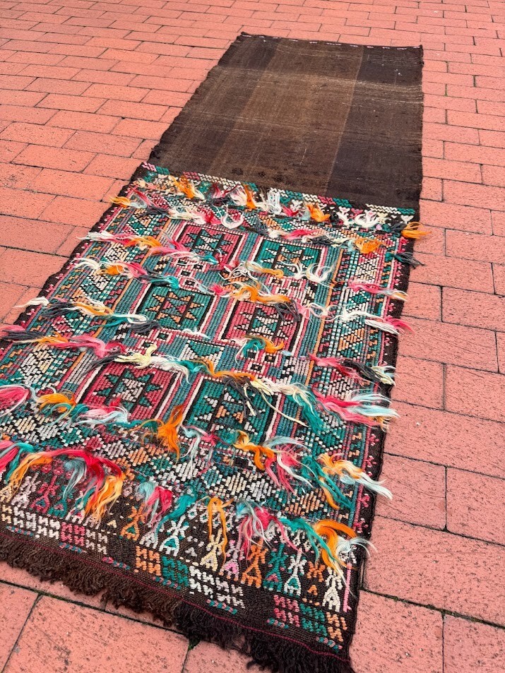 2'4 x 6'5 Tulu Turkish Cicim Handwoven Flatweave Rug All Wool gallery