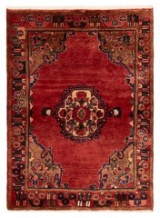 Vintage Traditional Hand-Knotted Area Rug 3’9″ x 5’2″ Oriental Wool Carpet