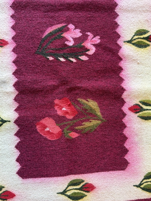 Vintage Traditional Handmade Romanian Floral Wool Kilim Rug gallery