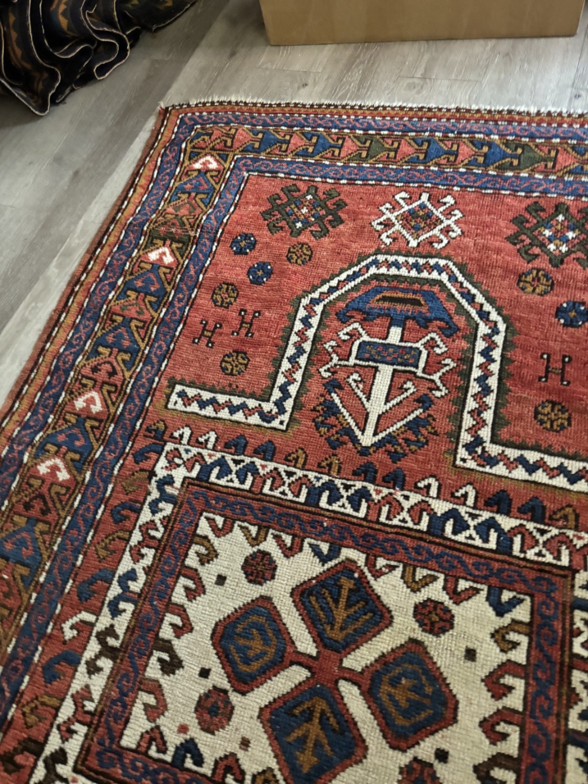 Antique early 20th C Fachralo Kazak EXCELLENT CONDITION gallery