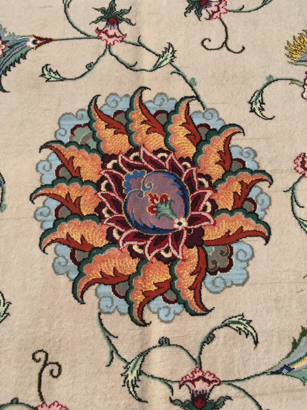 ES'FAHAN Silk on Wool Circa: 1970  Size: 4' 7" x 6' 10"  gallery