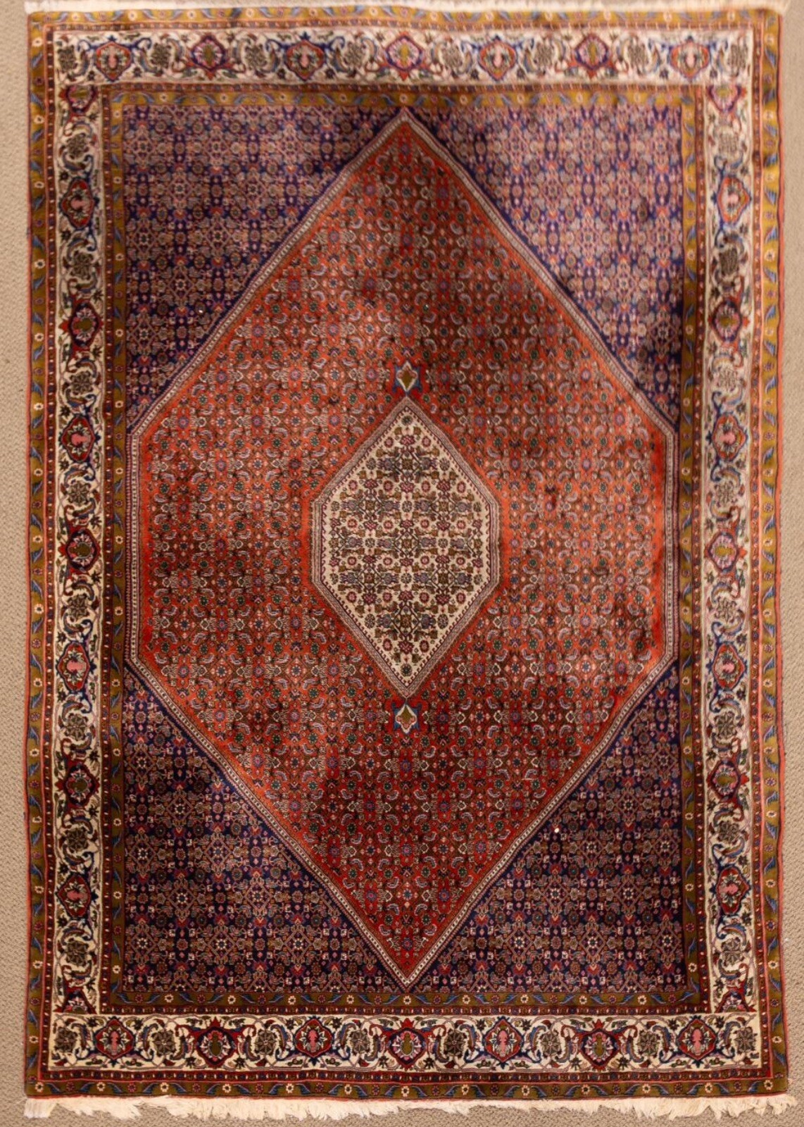 c1935 Antique Persian Carpet 9 ft 10 in x 6 ft 9 in BIDJAR Oriental Rug RARE gallery
