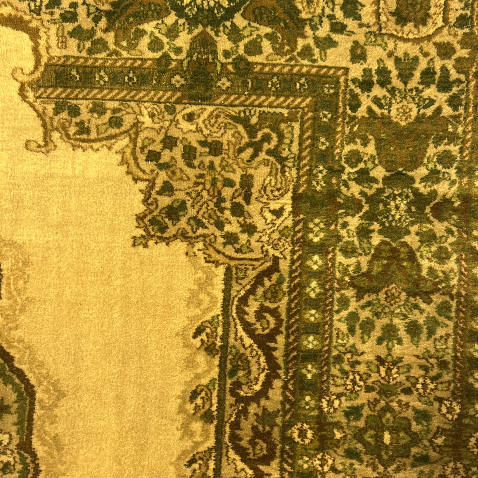 5”7x4”1 HAND-KNOTTED GREEN FLORAL DESIGN gallery