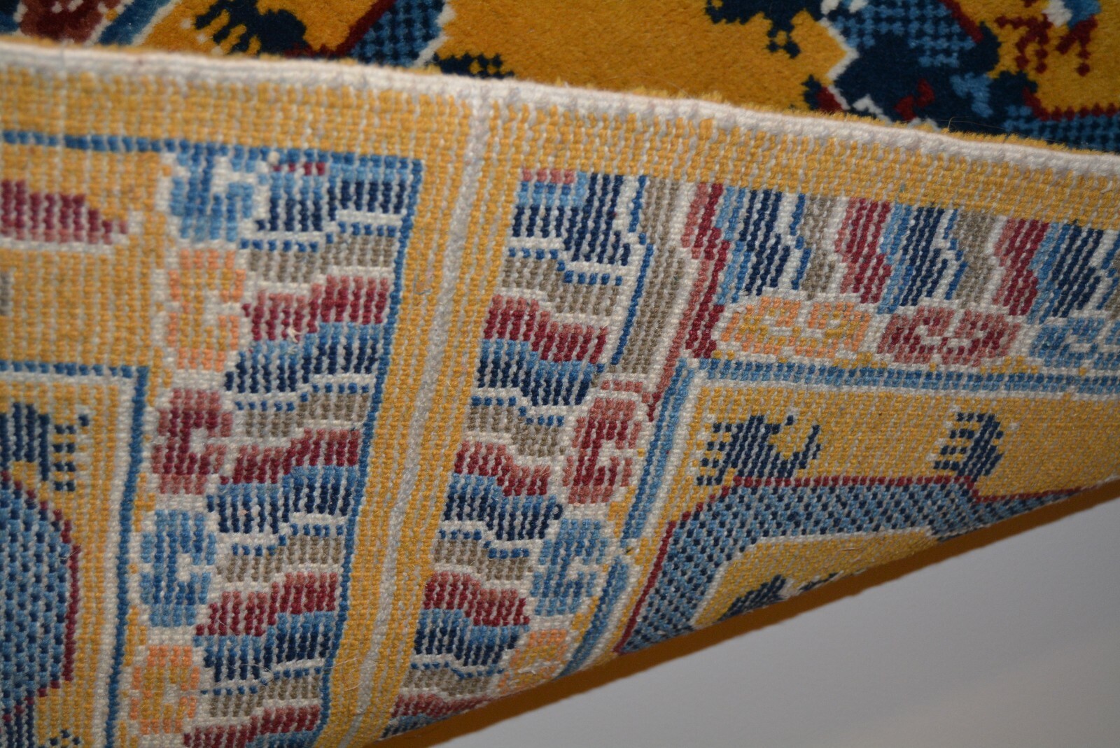 ANTIQUE TIBETAN DRAGON RUG, c1900 TIBET, PRIMITIVE WEAVE: 31x65 in gallery