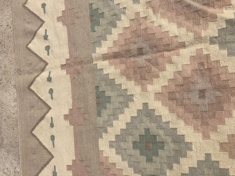 Vintage Traditional Handmade Turkish Tribal Flat Wool Kilim Floor Rug 270x176 cm gallery