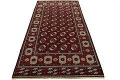 Vintage Bokhara Rug 7’7” x 12’5” Red Wool Tribal Hand-Knotted Oriental Carpet