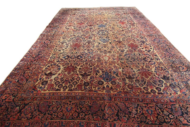9x12 Estate Antique Handmade Traditional Wool Rug Gold 274cm x 365cm c.1890 gallery