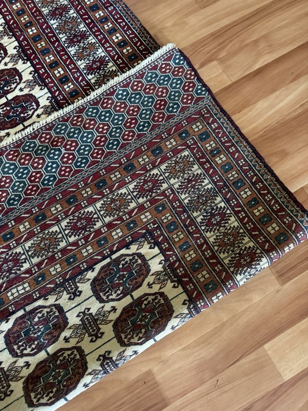 Pre-owned Very Fine Hand Knotted Pakistan Bokhara Turkmen Wool Rug gallery