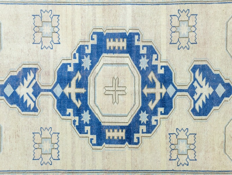 Vintage Modern Turkish Large Area Rug 5.6x8.1 ft Hand-knotted Oushak Wool Carpet gallery