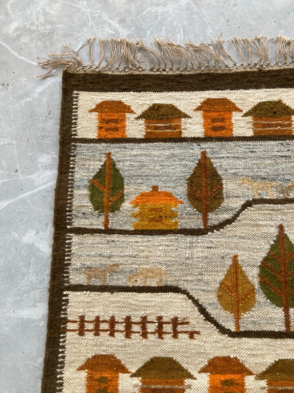 Vintage Traditional Handmade Beautiful Turkish Kilim Floor Rug Carpet 128x68 cm gallery