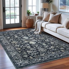 KILOCOCO Area Rug 6×9 Living Room Rug Washable Printed Vintage Floral Non Sli…