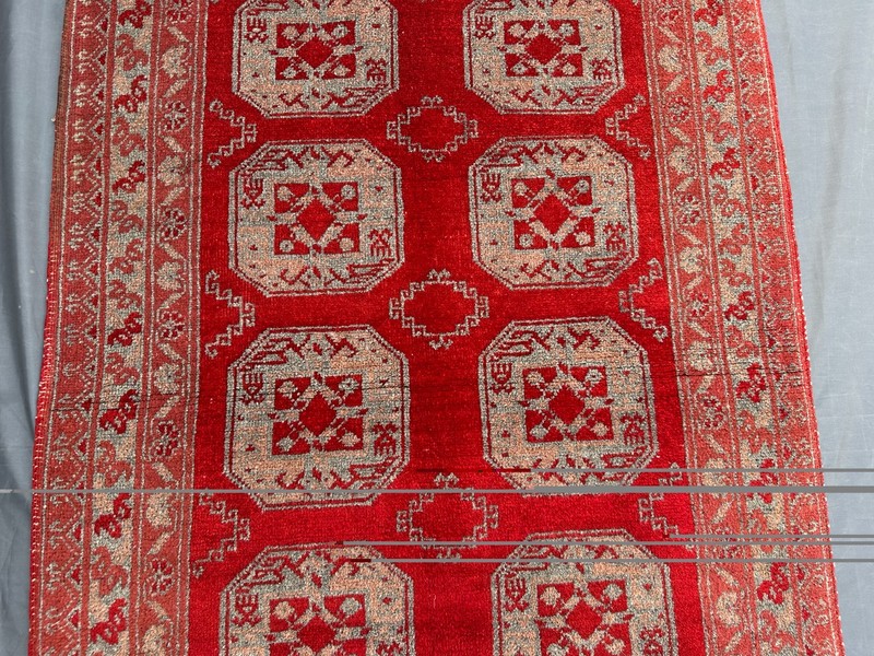 Vintage Turkmen Ersari Rug, Soft Pile, 2'8 x 3'10 ft Bathroom, Red Wool Area Rug gallery