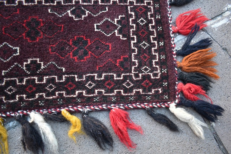 Vintage Tribal Yomud Rolling Pin Bag Rug 23'' x 12'' Wall Hangings Torba Rug gallery