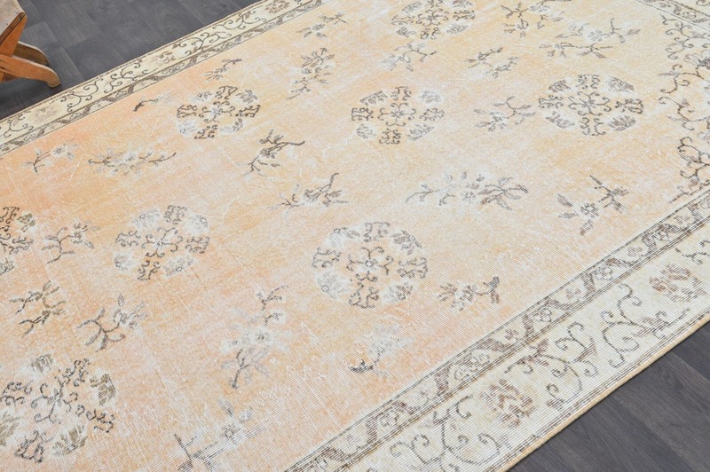 Oushak Turkish Vintage Rug 7x10 Kilim Rug Anatolian Handmade Boho Decor ORANGE gallery