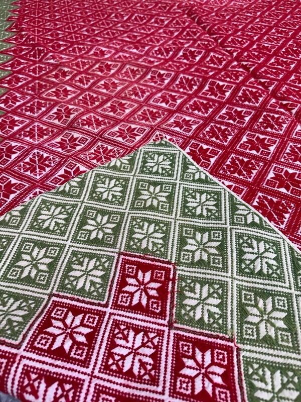 Antique Traditional Romanian Barabian Amazing,Kilim Green and Red geometrical gallery