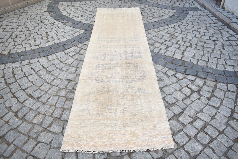 Turkish Oushak Rug 2'8 x 10'0 ft. Vintage Anatolian Kilim Corridor Hallway Rug gallery