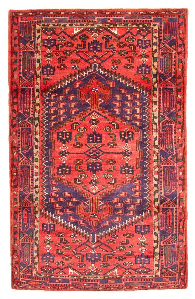Vintage Hand-Knotted Area Rug 4'3" x 7'1" Traditional Wool Carpet