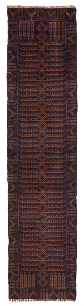 1'10" x 8'6" Vintage Hand-knotted Runner Rug Traditional Oriental Wool Carpet
