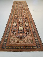 Antique Oriental Hand-Knotted Wool Runner Rare Collectible Malayer 3’5″ x 12’10”