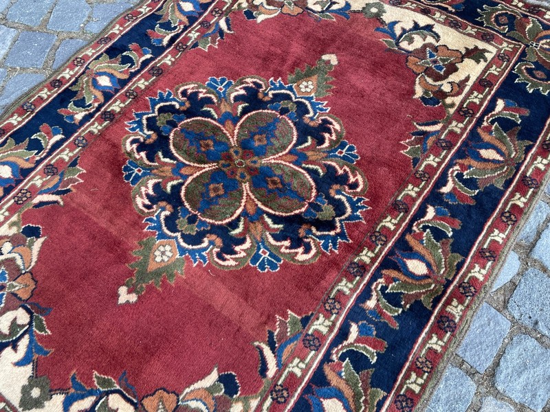 Bohemian Area Rug Handmade Wool Rug Turkish Vintage Traditional Rug 3,2 x 4,6 ft gallery