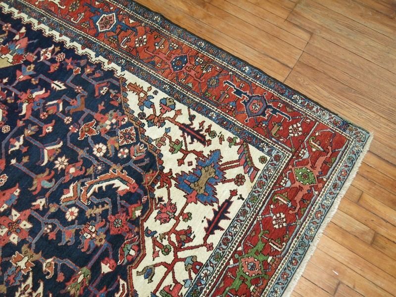 Antique Navy Karajeh Rug 9'x11'3'' gallery