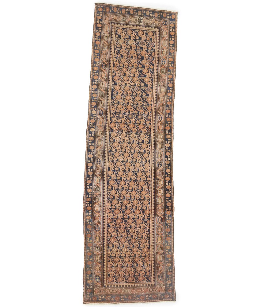 Antique Allover Design Runner Rug Handmade Wool Oriental Hallway Carpet 3X11 ft