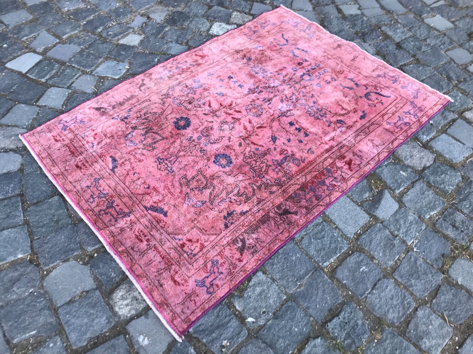 Bohemian Area Rug Handmade Wool Rug Turkish Vintage Traditional Rug 2,8 x 4,0 ft gallery