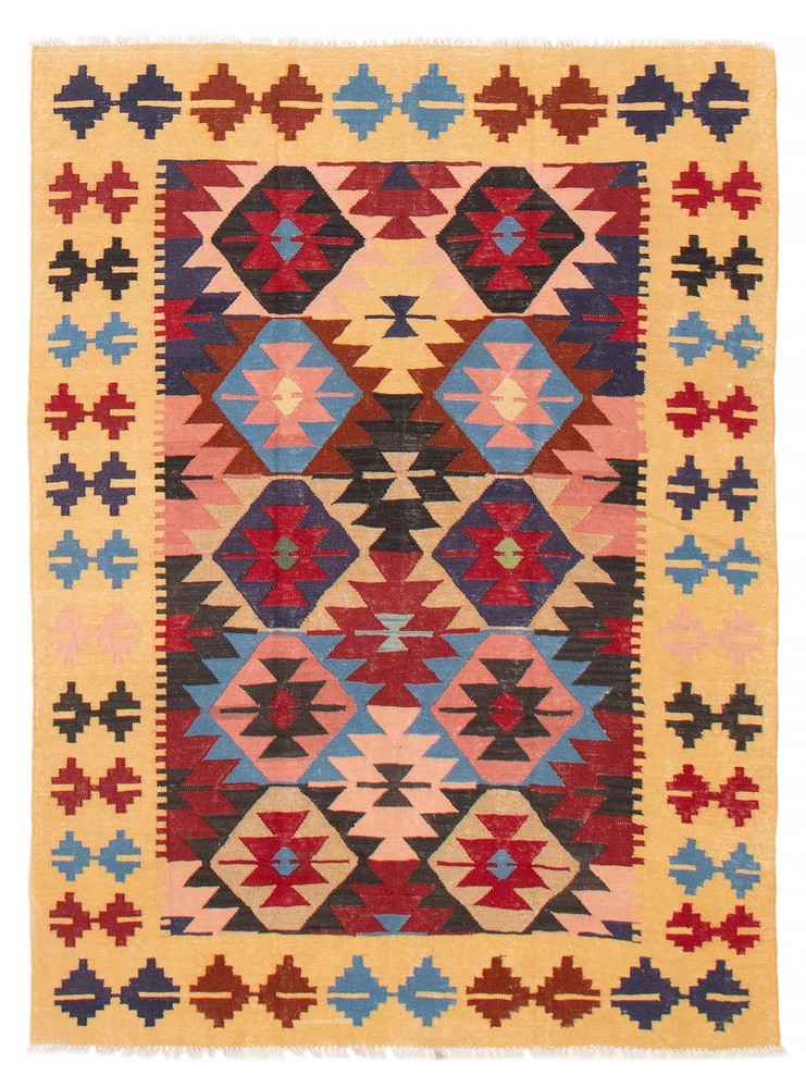 Vintage Hand Woven Area Rug 4'9" x 6'4" Traditional Wool Oriental Carpet