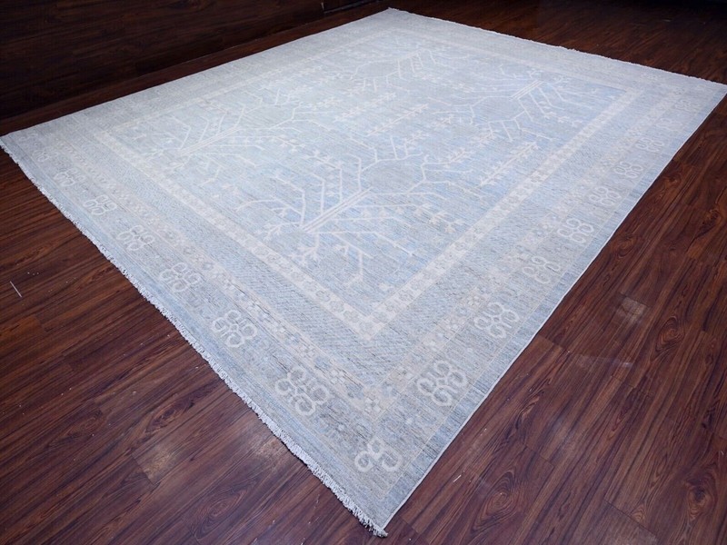 11'10"x14' Powder Blue, Hand Knotted, Oushak, Pomegranate Design, Natural Dyes gallery