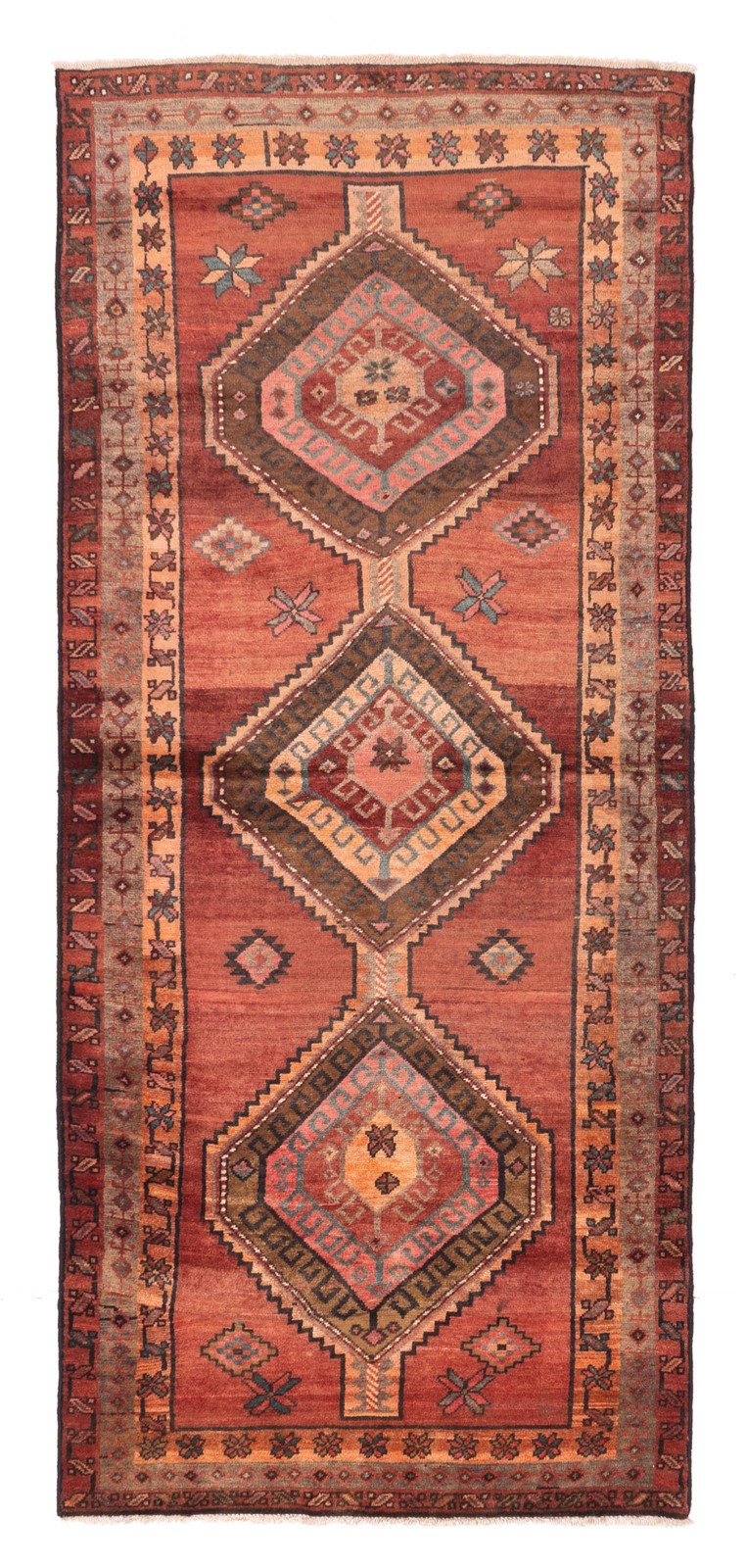3'8" x 9'3" Vintage Hand-knotted Runner Rug Traditional Oriental Wool Carpet gallery