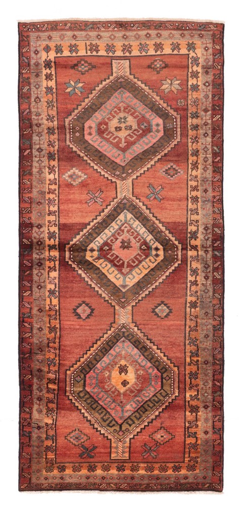3'8" x 9'3" Vintage Hand-knotted Runner Rug Traditional Oriental Wool Carpet
