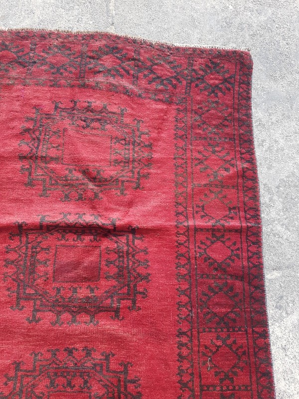 Vintage Hand Made Traditional Rug Oriental Wool Multicolor Carpet 260x105 cm gallery