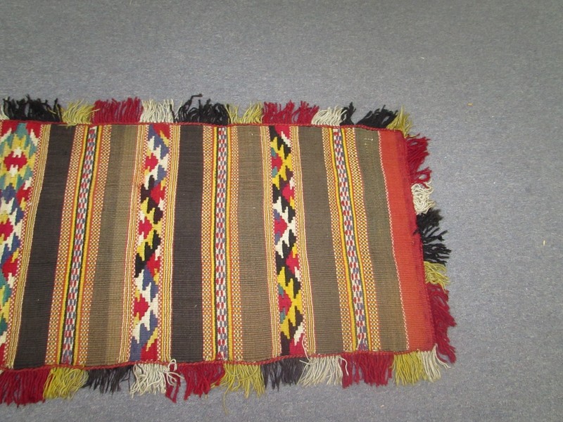 Vintage Mediterranean Moroccan Wool Hand Woven Kilim 20" x 66" Handmade rug gallery