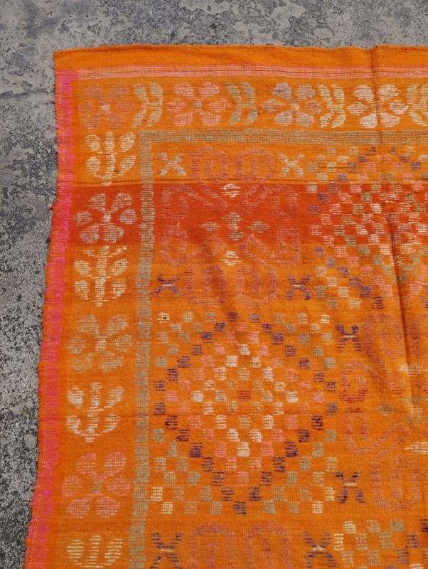 Vintage Handmade Turkish Tribal Wool Kilim Rug Carpet 188x164 cm gallery