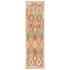 Kelim Afghan 288×82 cm Handwoven Oriental Carpet Rug Runner Kilim