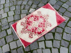 Doormats,Turkish handmade rug,Vintage wool rugs, Bohemian small rug 1,4 x 2,4 ft