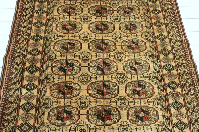 Antique Turkish Carpet Handmade Wool Rug Turkoman Rug Floor Teppich Tapi 53"x71" gallery