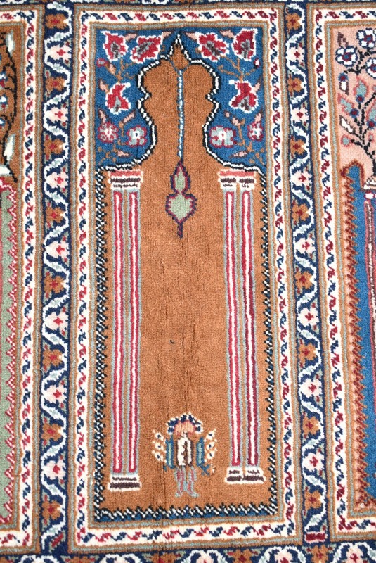 Vintage Turkish Saff Design Rug 2'9'' x 3'9'' ft. Anatolian Kilim Wool Pile Rug gallery