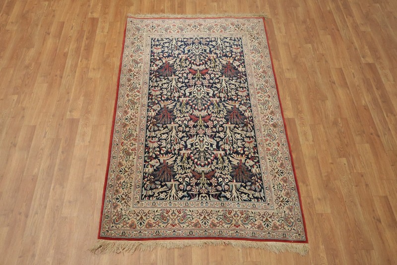 Animal Pictorial Accent Rug 3x6 Ft Handmade Floral Oriental Wool & Silk Carpet gallery