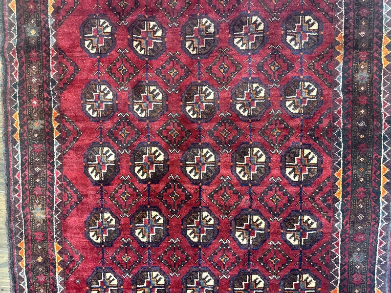 Per'sian Turkoman Tribal Rug 4x8 Handmade Vintage Wool Carpet Red Bohemian Rug gallery