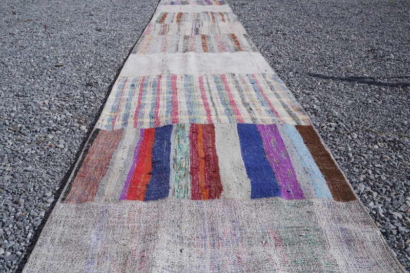Turkish Kilim Runner Rug 3x36 ft Vintage Handmade Farmhouse Extra Long Rug 828 gallery