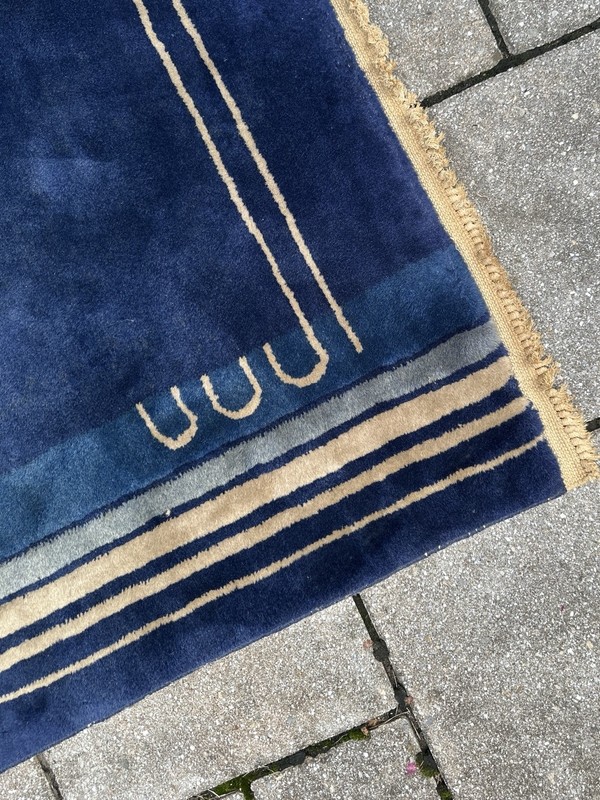 Antique 1930s-1940s Geometric Art Deco Wool Rug Carpet Vintage gallery