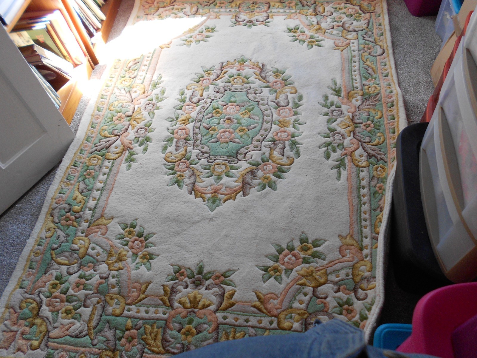 MAGNIFICENT Chinese Hand Carved Wool Rug - 6x6, FREE US Continental SHIPPING! gallery